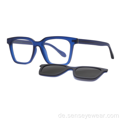 Quadratische TR90 -Schrägmagnetpolarisierte Clip auf Sonnenbrillen